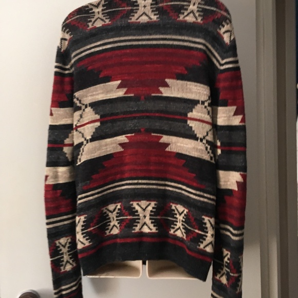 RALPH LAUREN DENIM & SUPPLY Southwestern Indian Aztec Knit Cardigan M - Picture 4 of 7